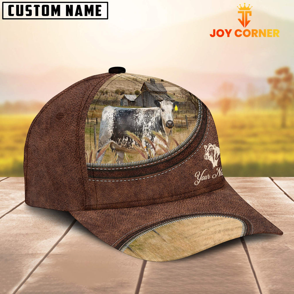 Speckled Park On The Farm Customized Name Leather Pattern Cap