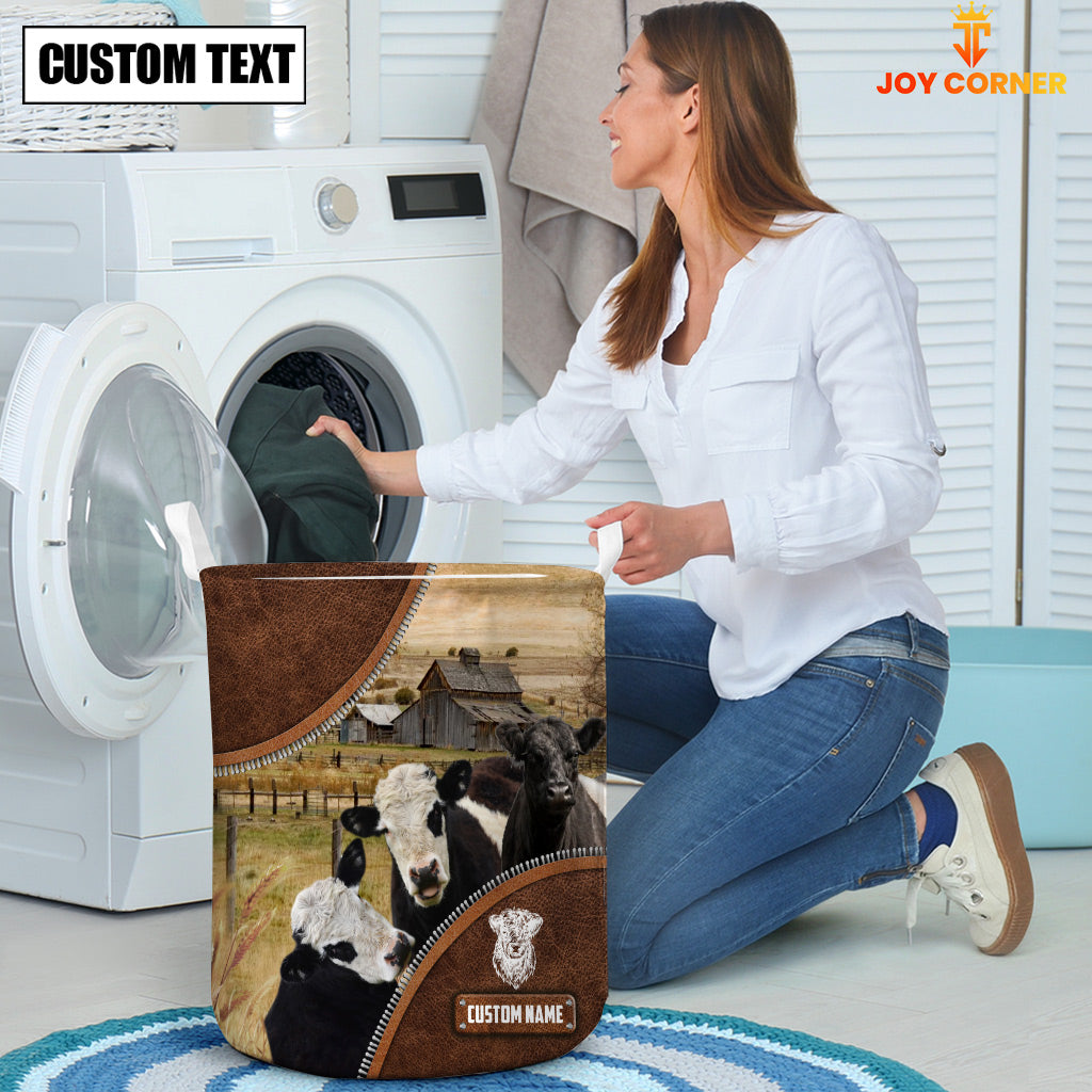 Belted Galloway Custom Name Laundry Basket