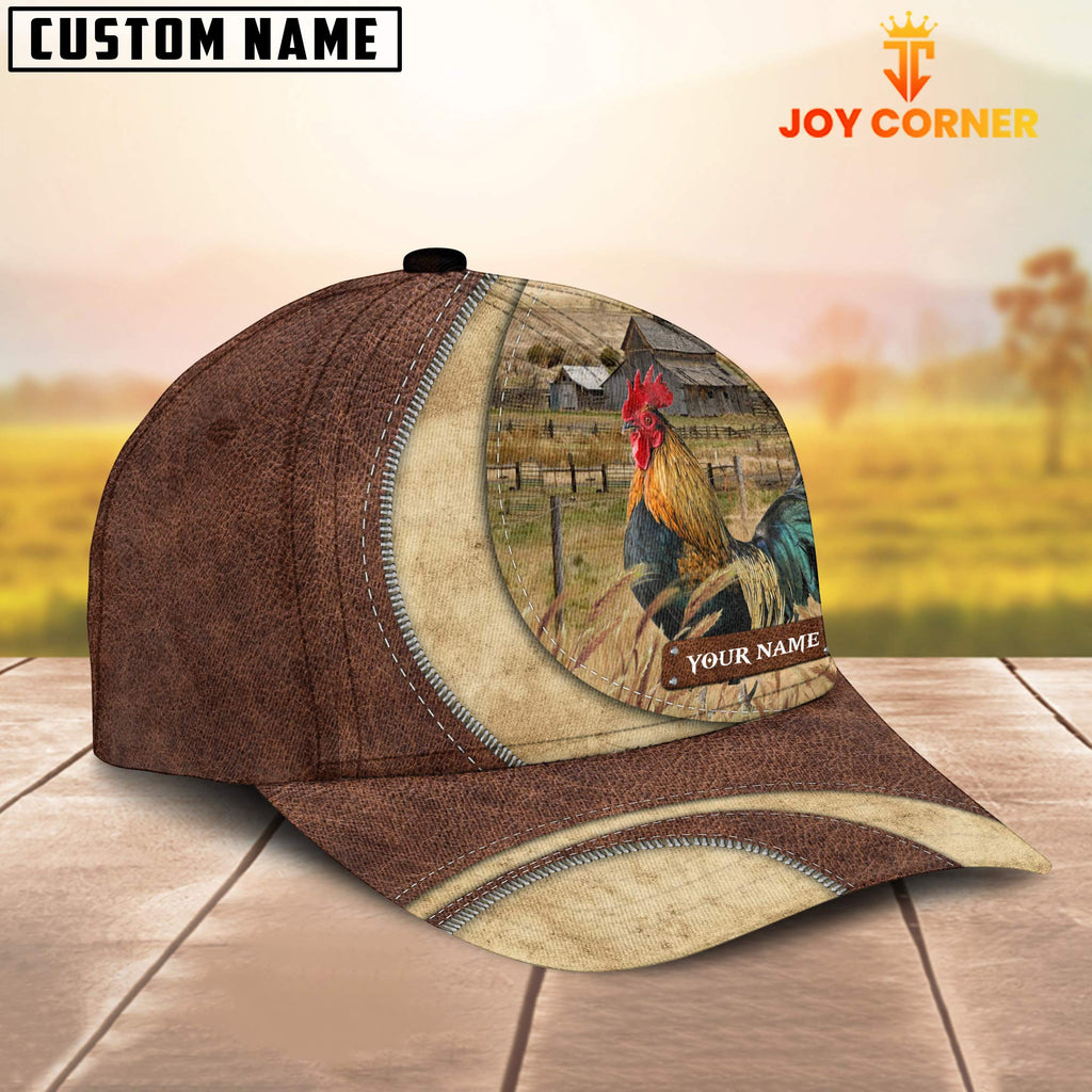 Rooster Chicken Customized Name Farm Barn Cap