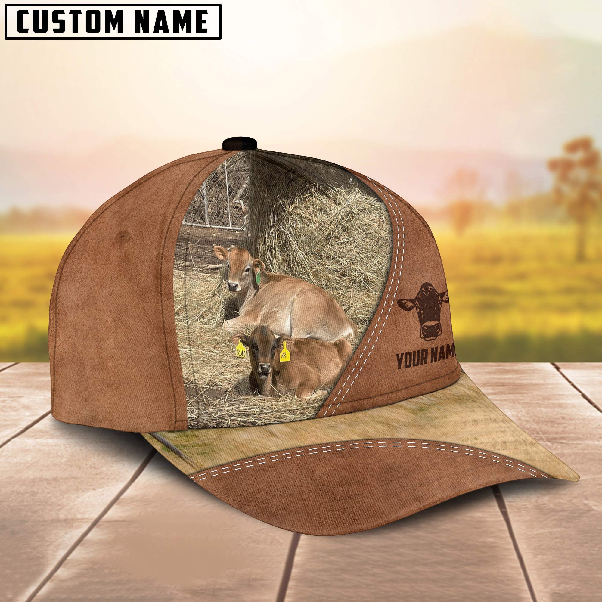 Jersey Image Customized Name Brown Cap