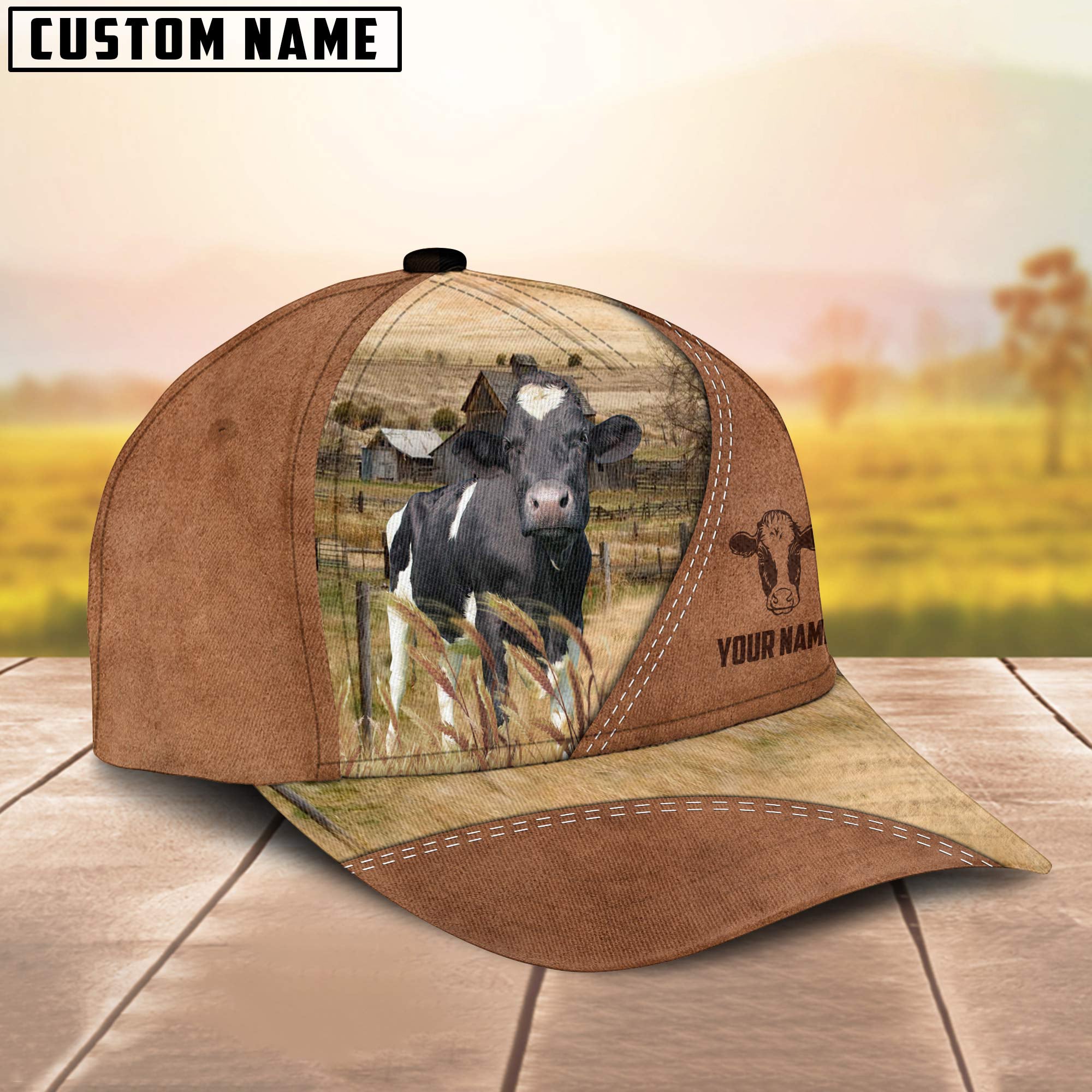 Holstein Customized Name Brown Cap