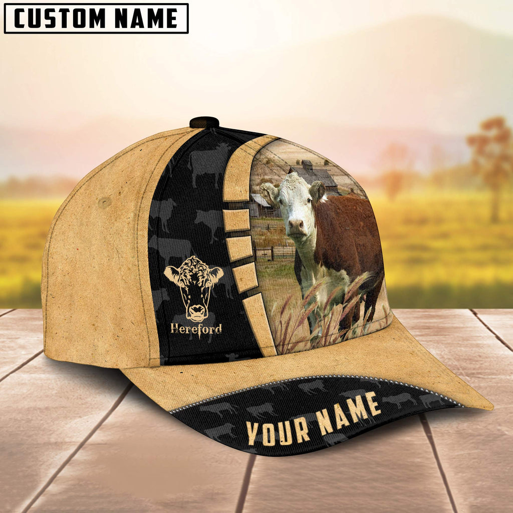 Custom Name Hereford Cattle 3D Cap