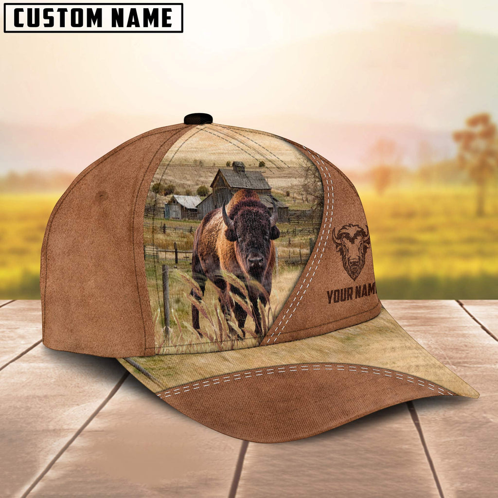 Bison Customized Name Brown Cap