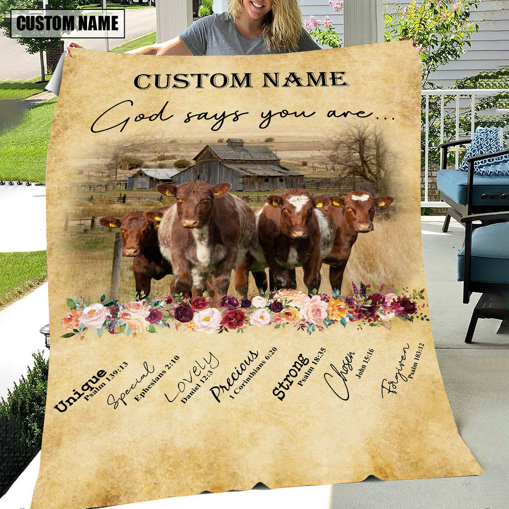 God Says You Are - Personalized Name Shorthorn Blanket