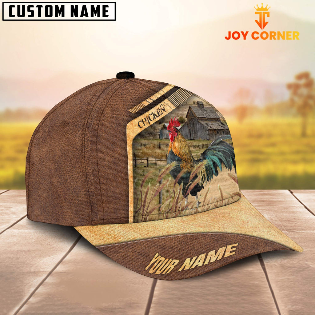 Chicken Customized Name Brown Farm Cap