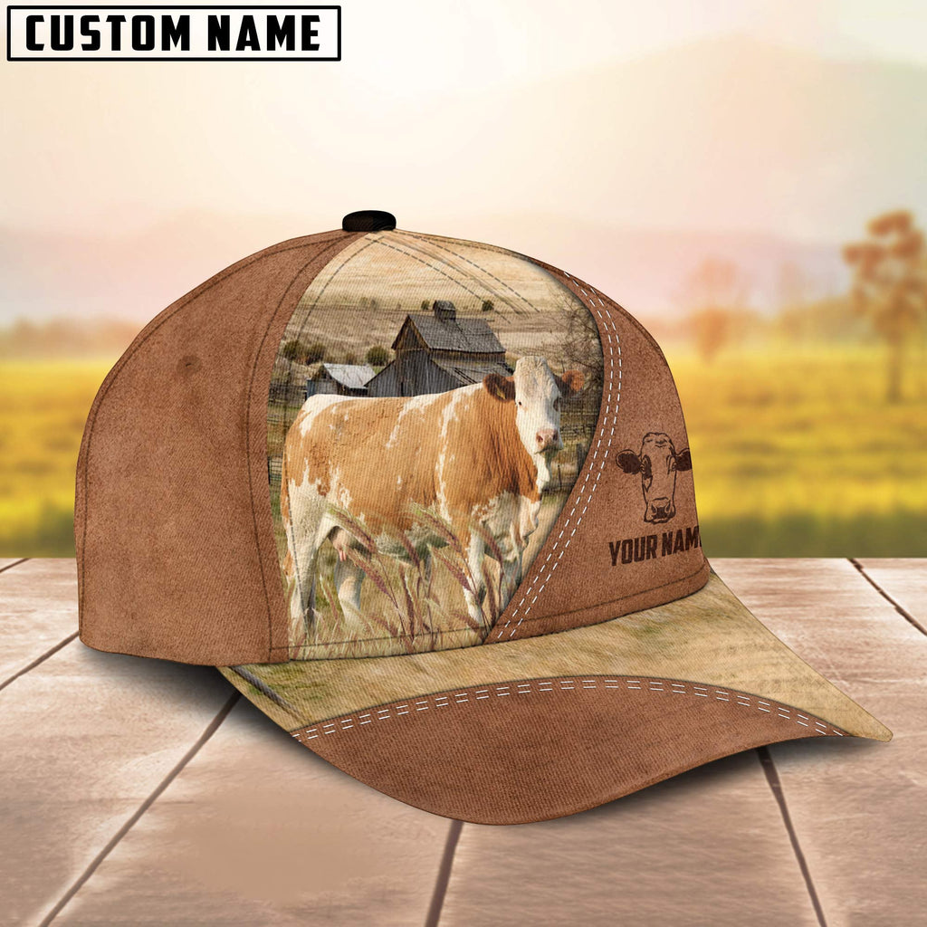 Fleckvieh Customized Name Brown Cap