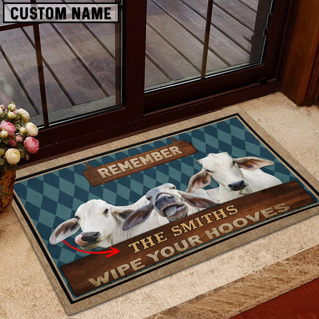 Brahman Wipe Your Hooves Custom Name Doormat