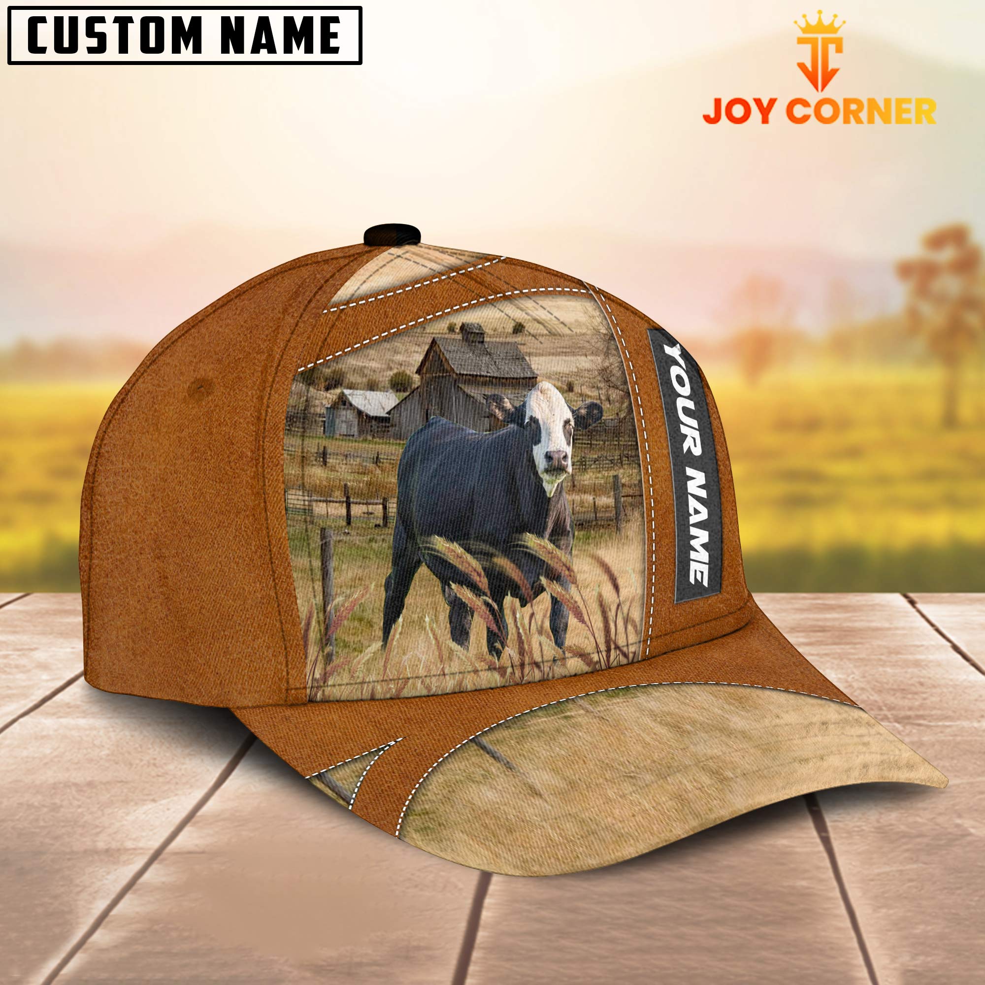 Black Baldy Customized Name Brown Cap