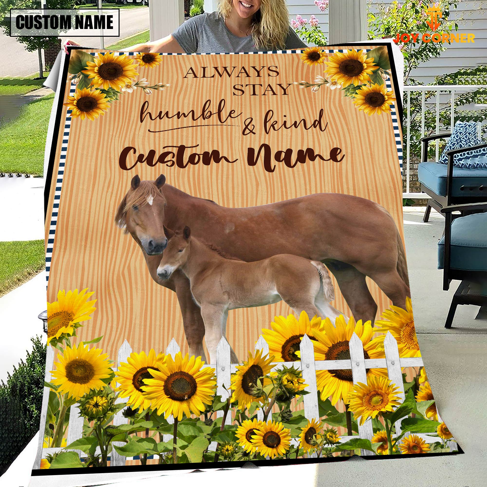 Horse Custom Name - Always Stay Humble and Kind Blanket