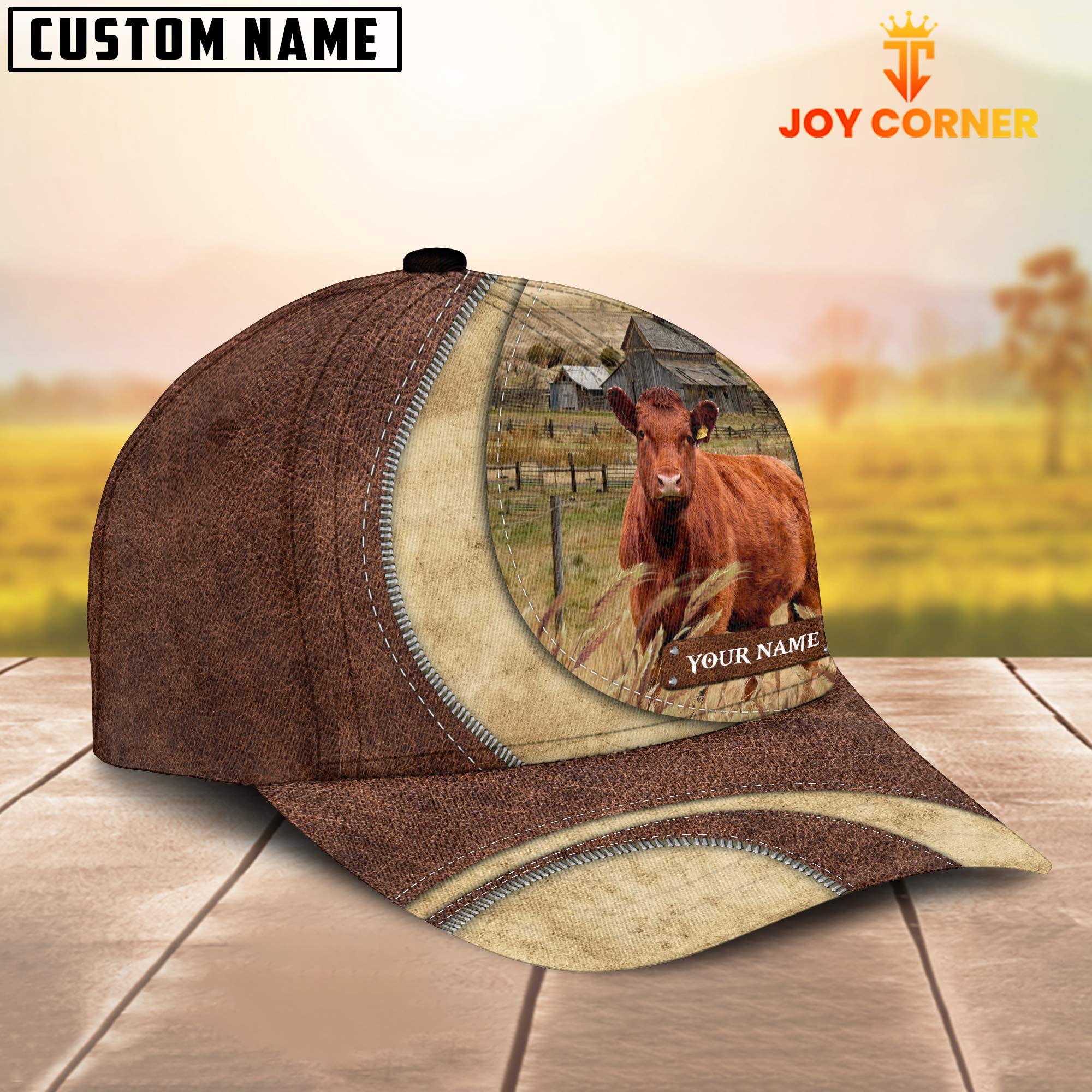 Red Angus Customized Name Farm Barn Cap