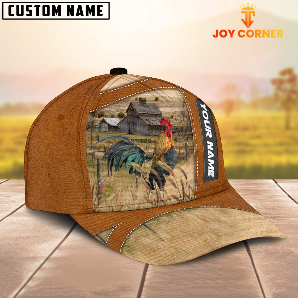 Chicken Customized Name Brown Cap