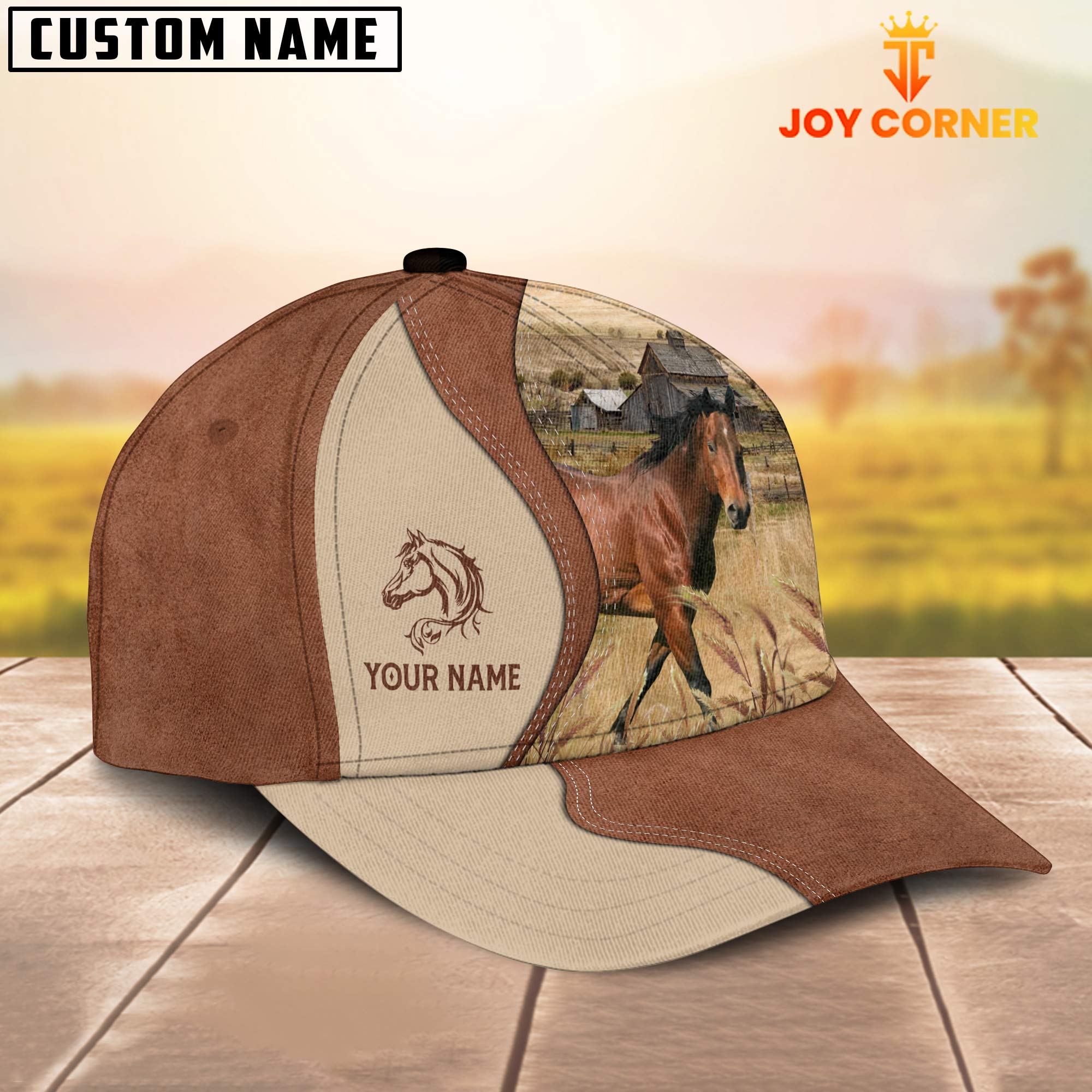 Horse Customized Name Choco Cap