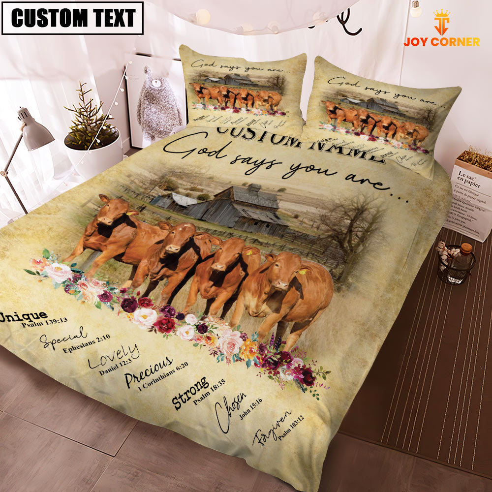 Beefmaster God Says You Are Custom Name Bedding Set