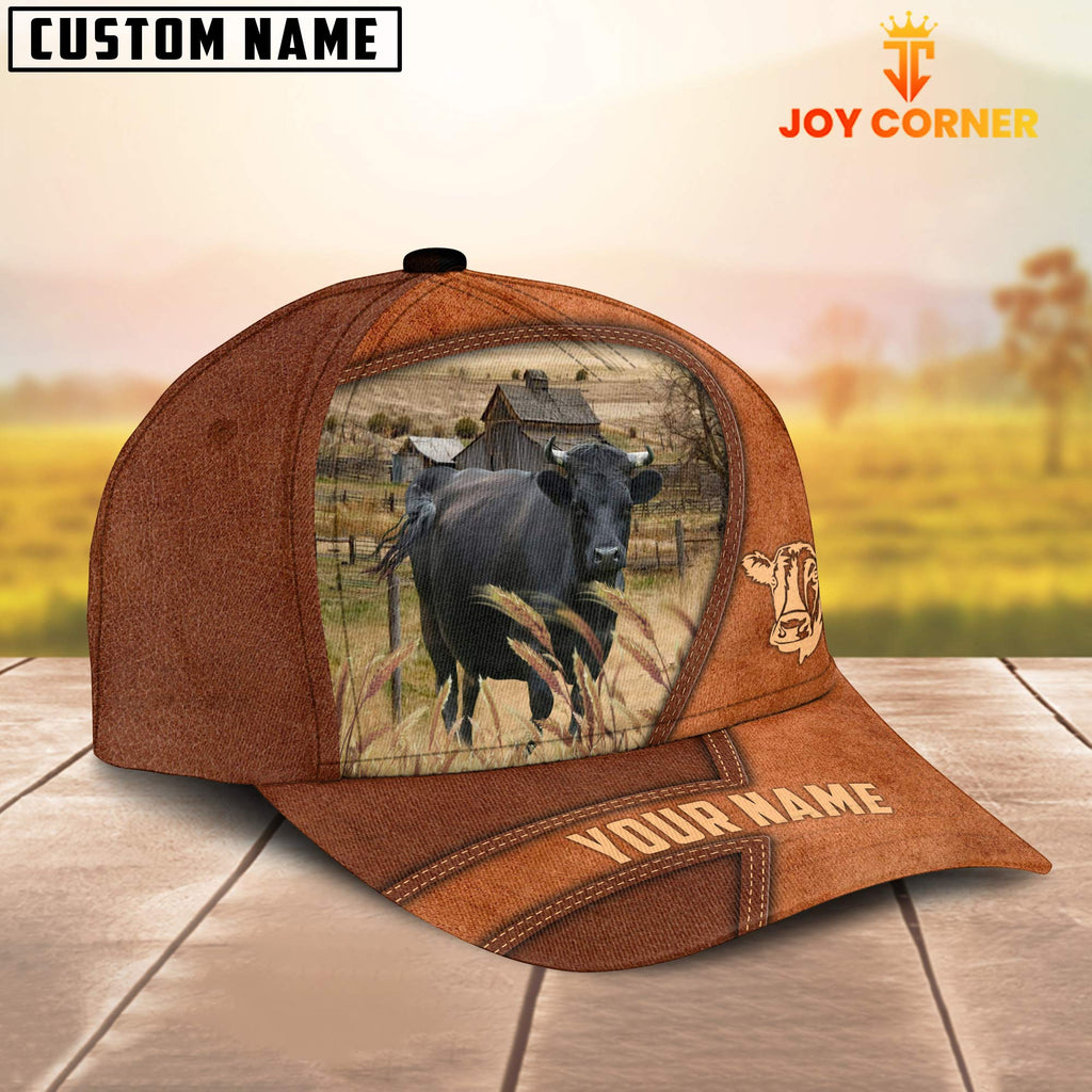 Dexter Customized Name Brown Leather Pattern Cap