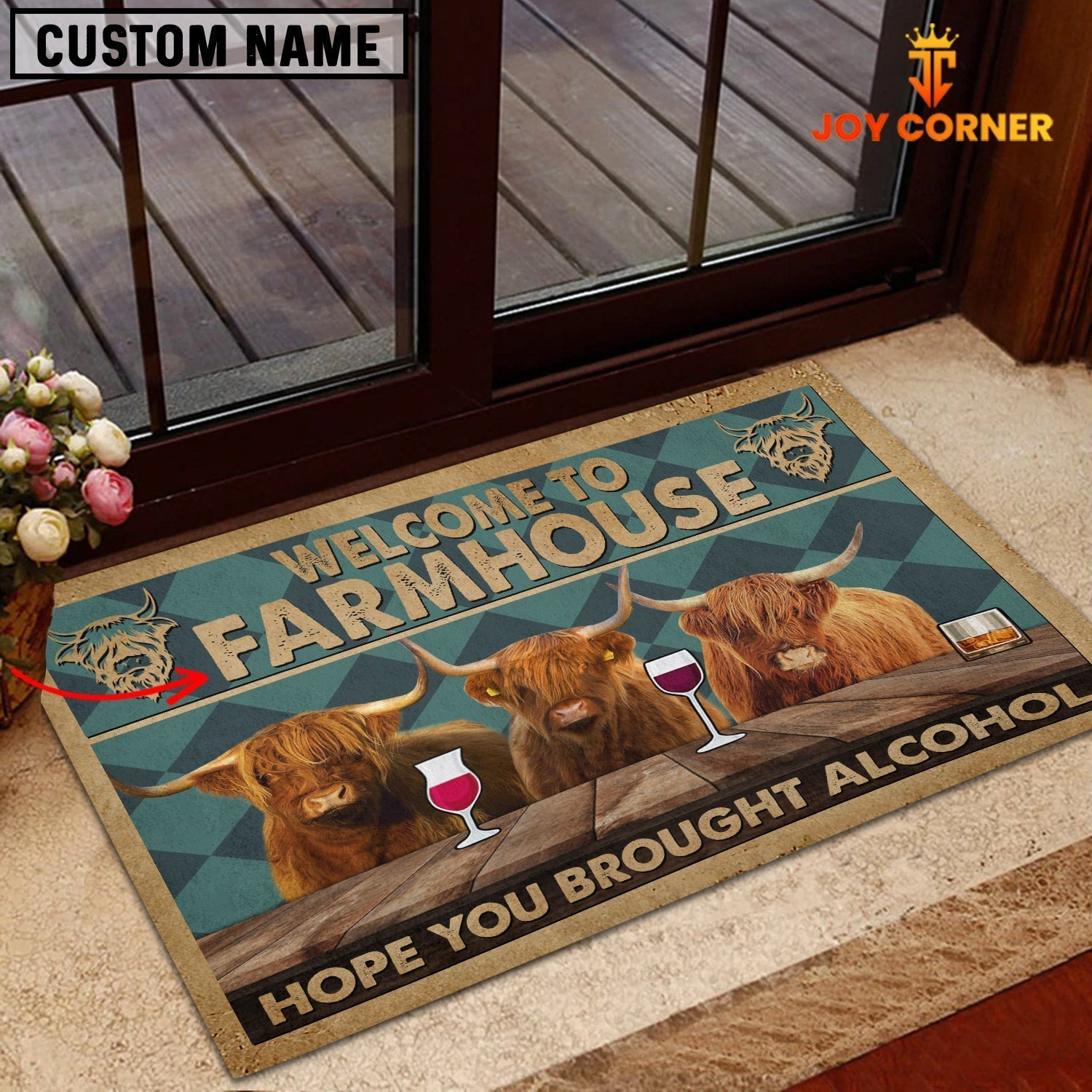 Highland Hope You Bought Alcohol Custom Name Doormat