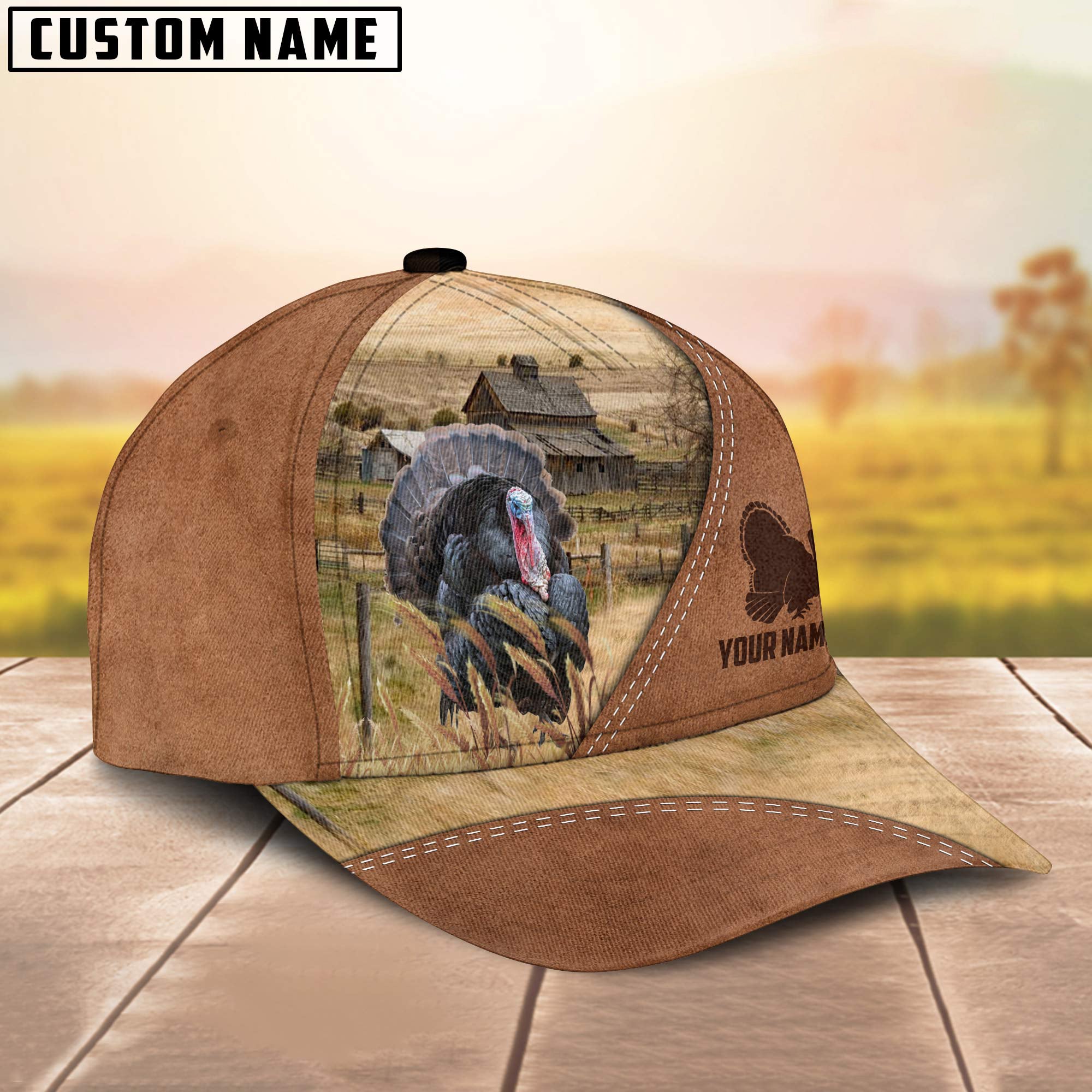 Custom Name Turkey Brown Cap