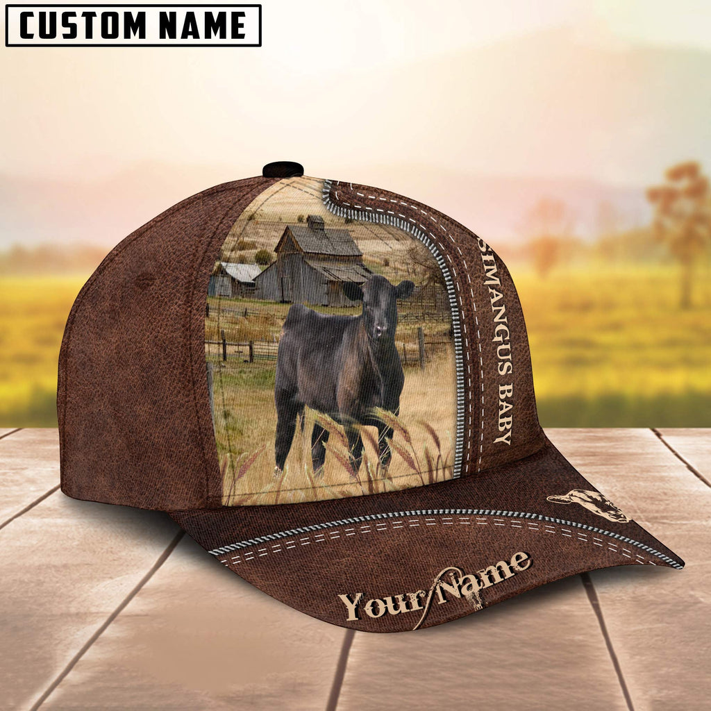 Sim Angus 2 Customized Name Leather Pattern Cap