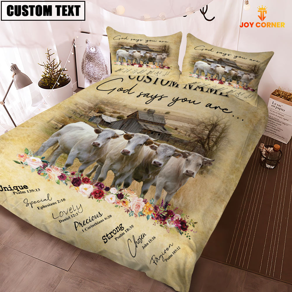 Charolais God Says You Are Custom Name Bedding Set
