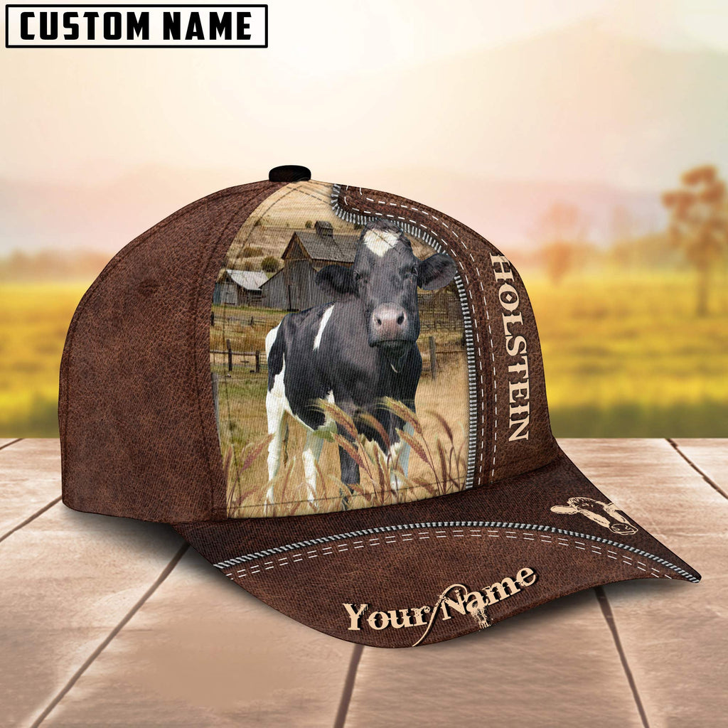 Holstein Customized Name Leather Pattern Cap