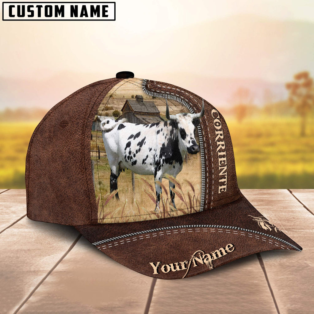 Corriente Customized Name Leather Pattern Cap