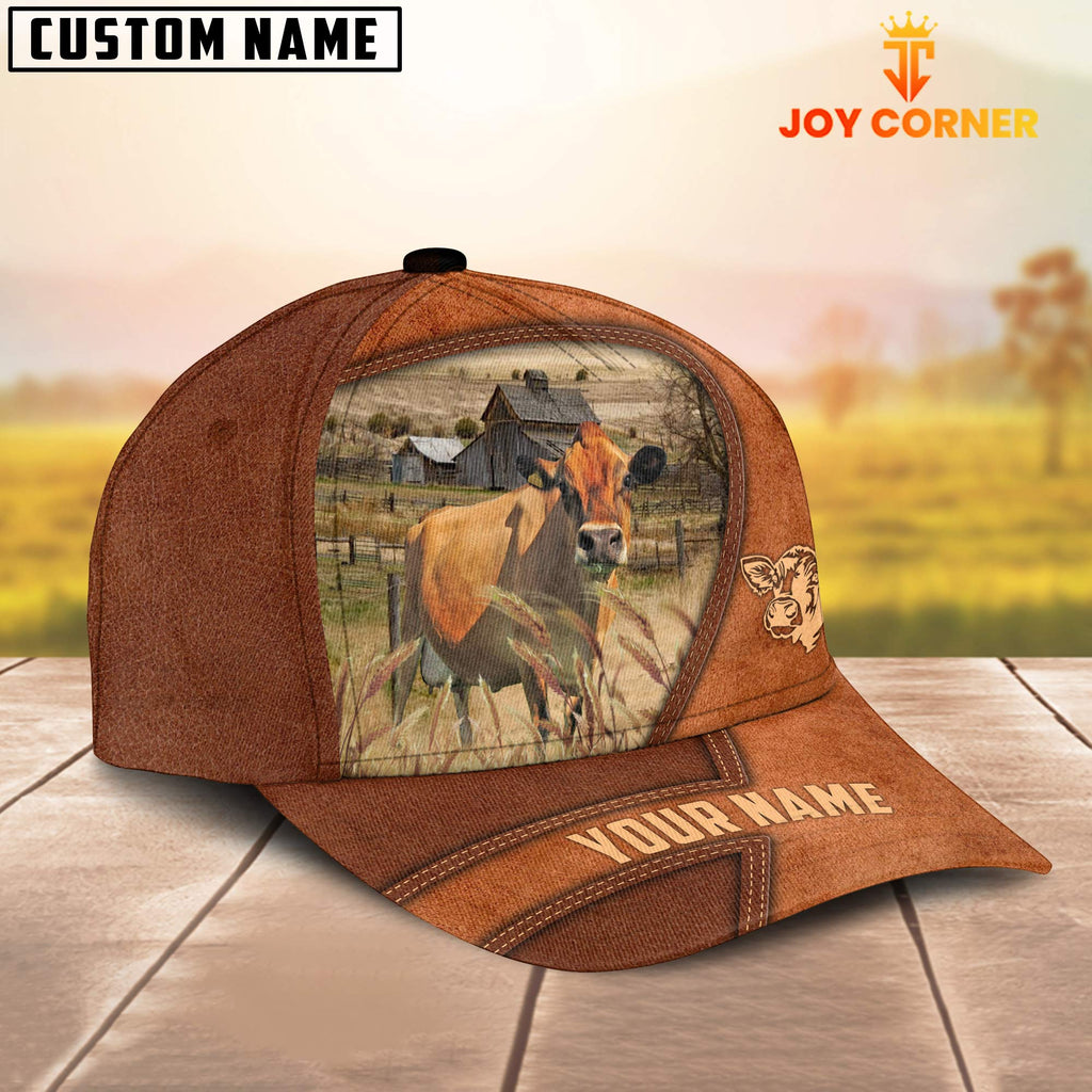 Jersey Customized Name Brown Leather Pattern Cap