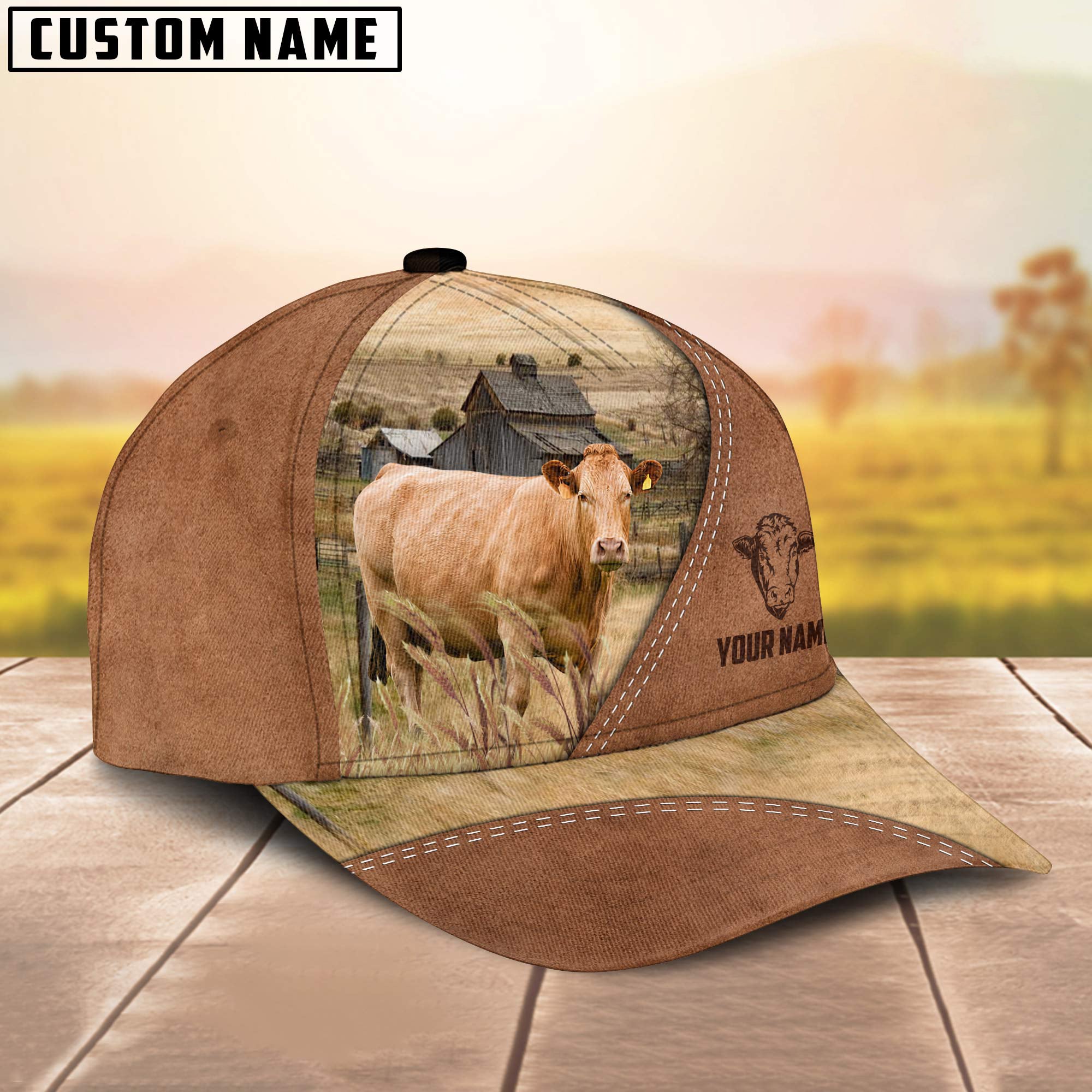 Limousin Customized Name Brown Cap