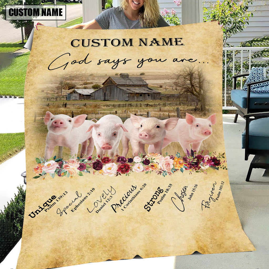 God Says You Are - Personalized Name Pig Blanket
