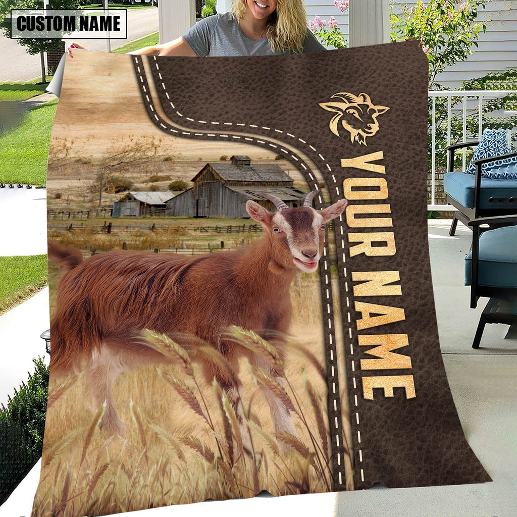 Personalized Name Goat Leather Pattern Blanket