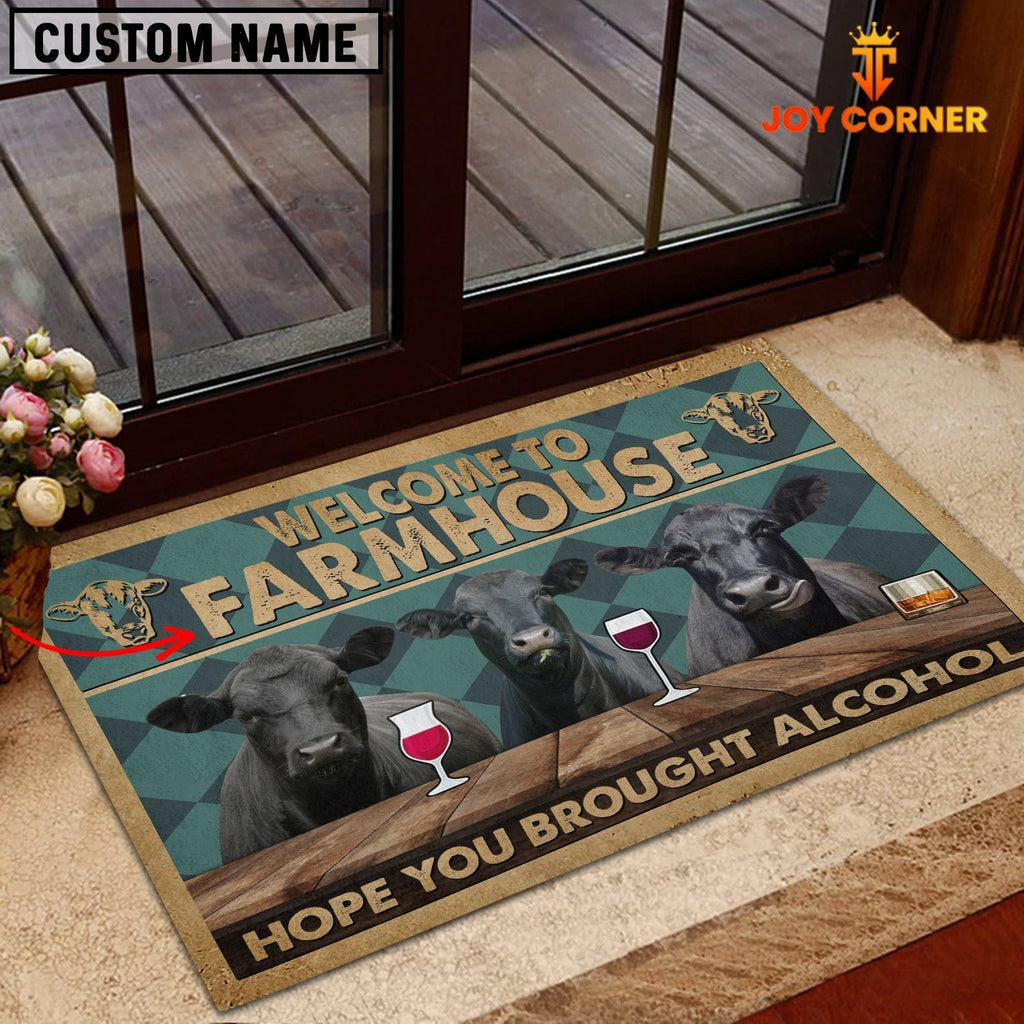 Black Angus Hope You Bought Alcohol Custom Name Doormat