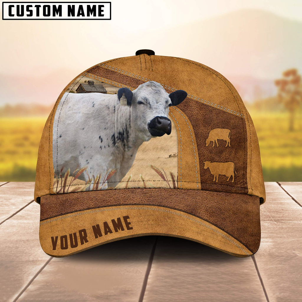 British White No Horns Custom Name Retro Cap