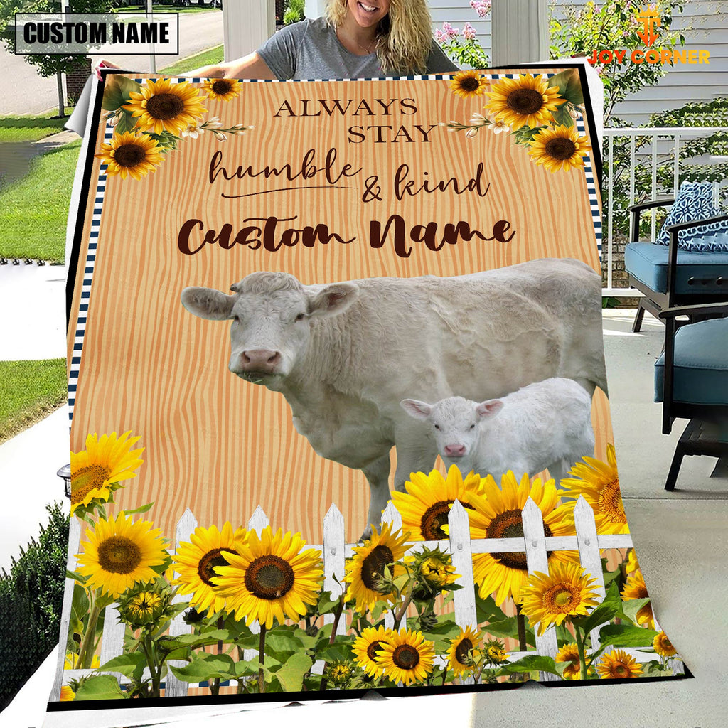 Charolais Custom Name - Always Stay Humble and Kind Blanket