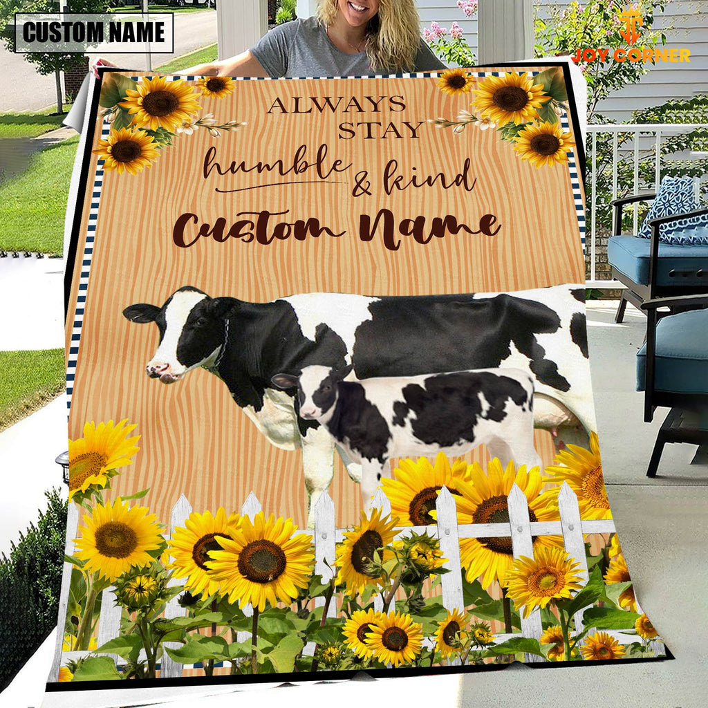 Holstein Custom Name - Always Stay Humble and Kind Blanket