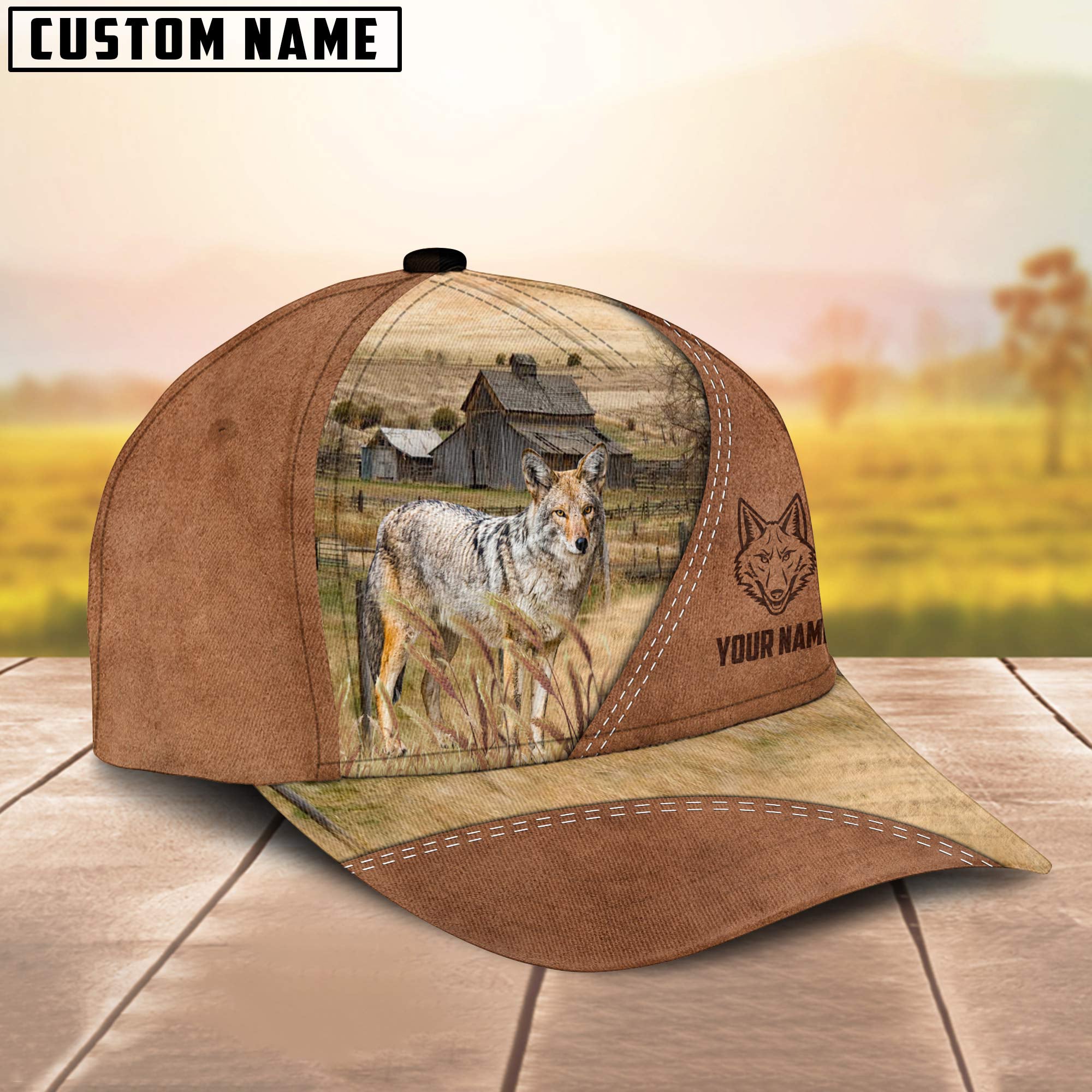 Custom Name Coyotes Brown Cap