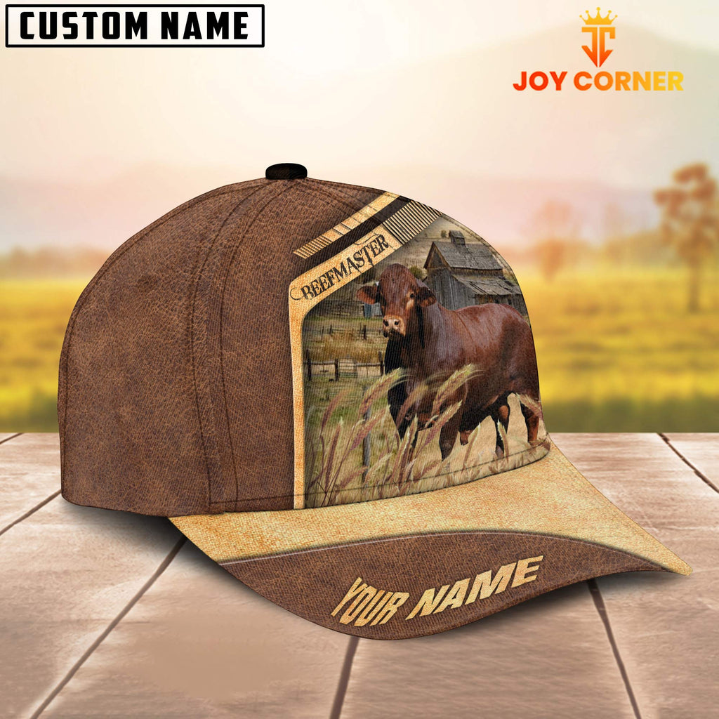 Beefmaster Cattle Customized Name Brown Farm Cap