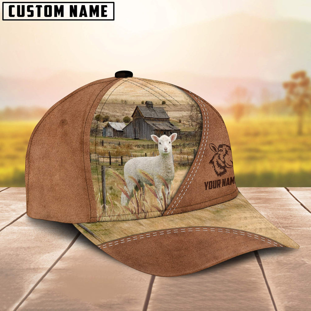 Lambs Customized Name Brown Cap