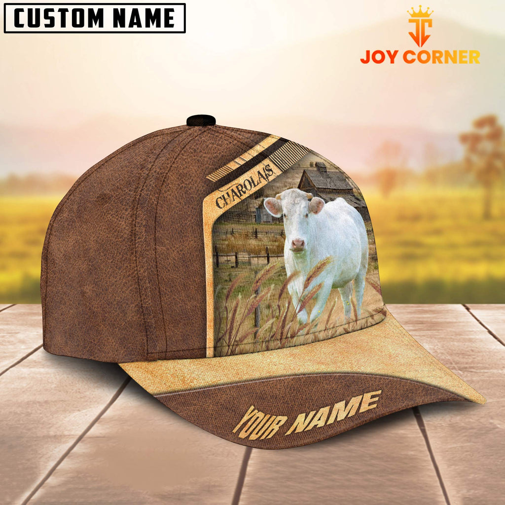 Charolais Cattle Customized Name Brown Farm Cap