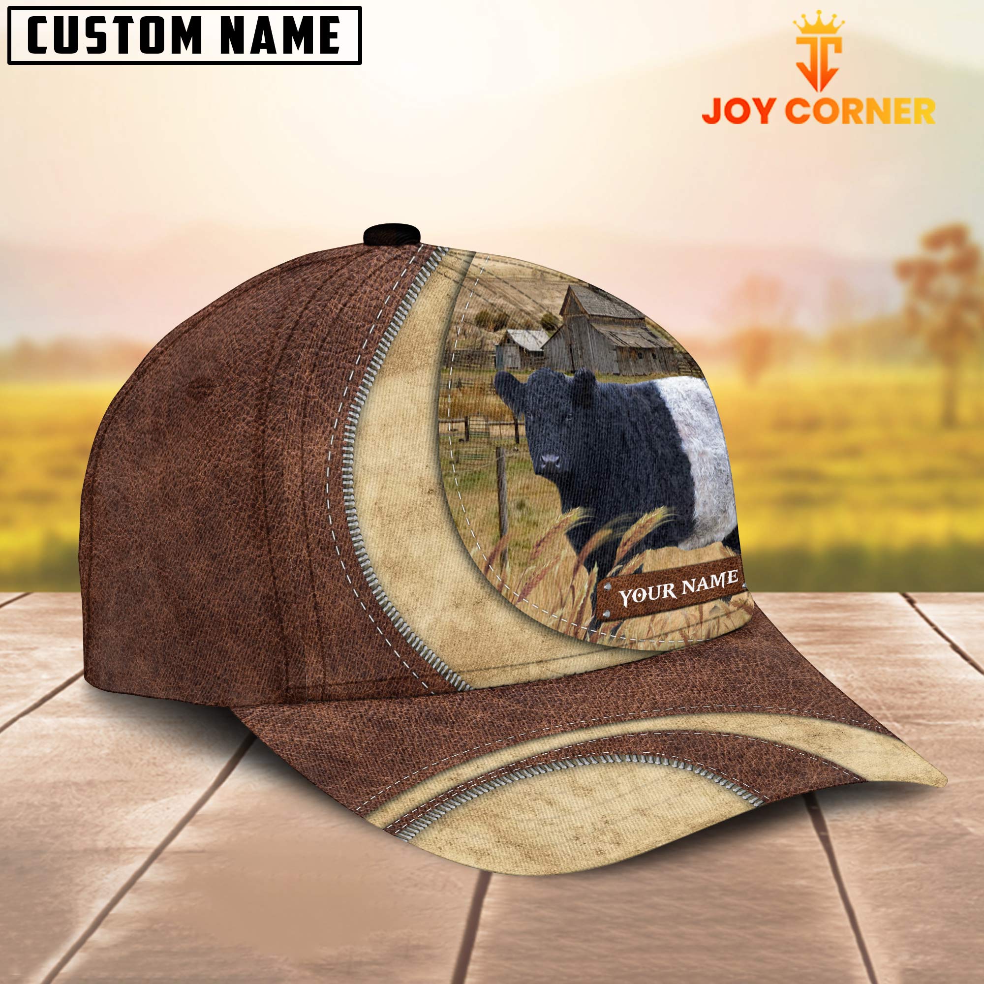 Belted Galloway Customized Name Farm Barn Cap