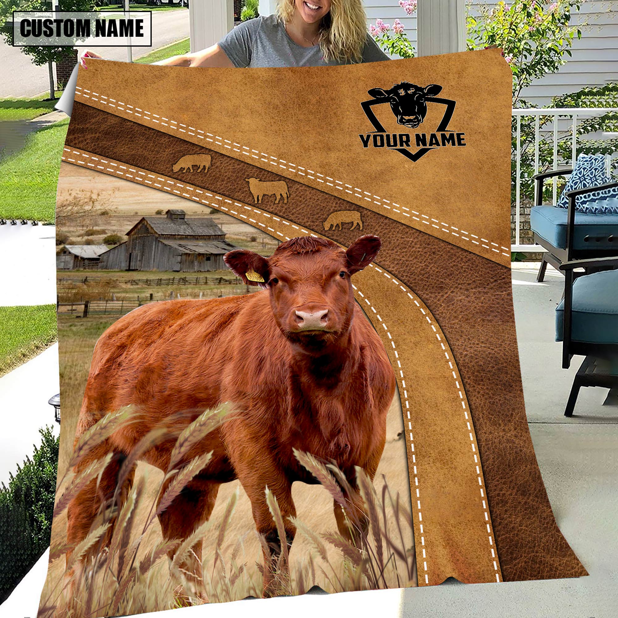 Red Angus Custom Name Blanket Collection