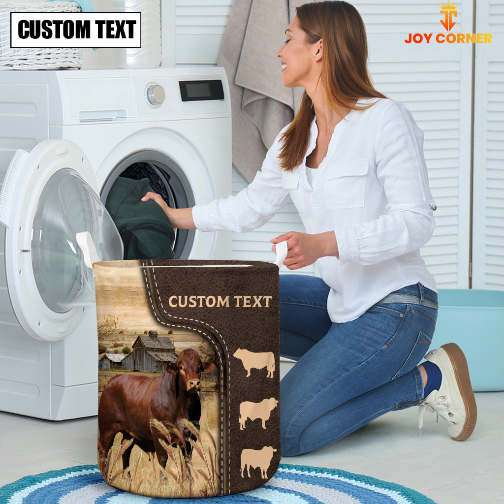 BeefmasterCustom Name Leather Pattern Laundry Basket