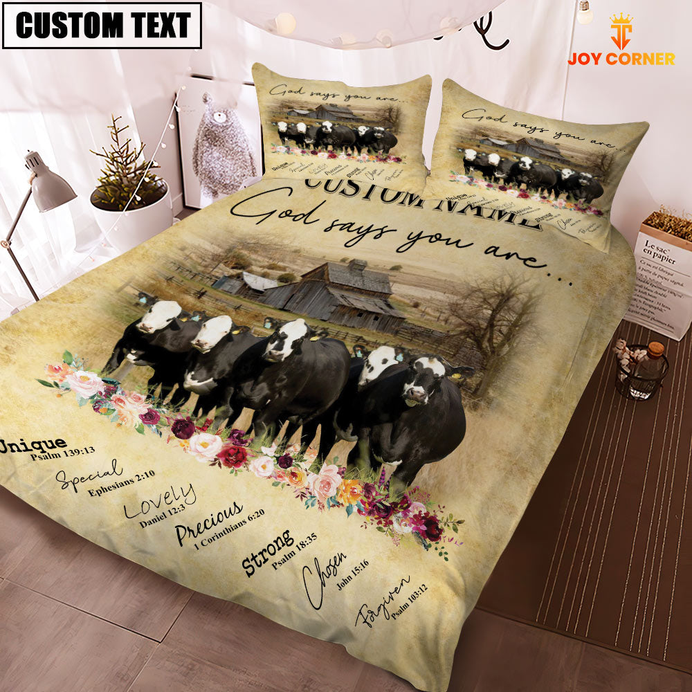 Black Baldy God Says You Are Custom Name Bedding Set