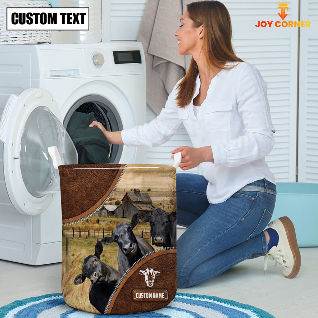 Black Angus Custom Name Laundry Basket