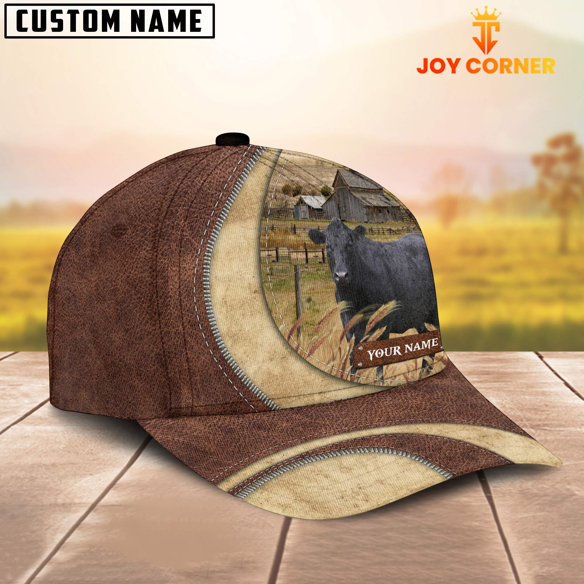 Black Angus Customized Name Farm Barn Cap