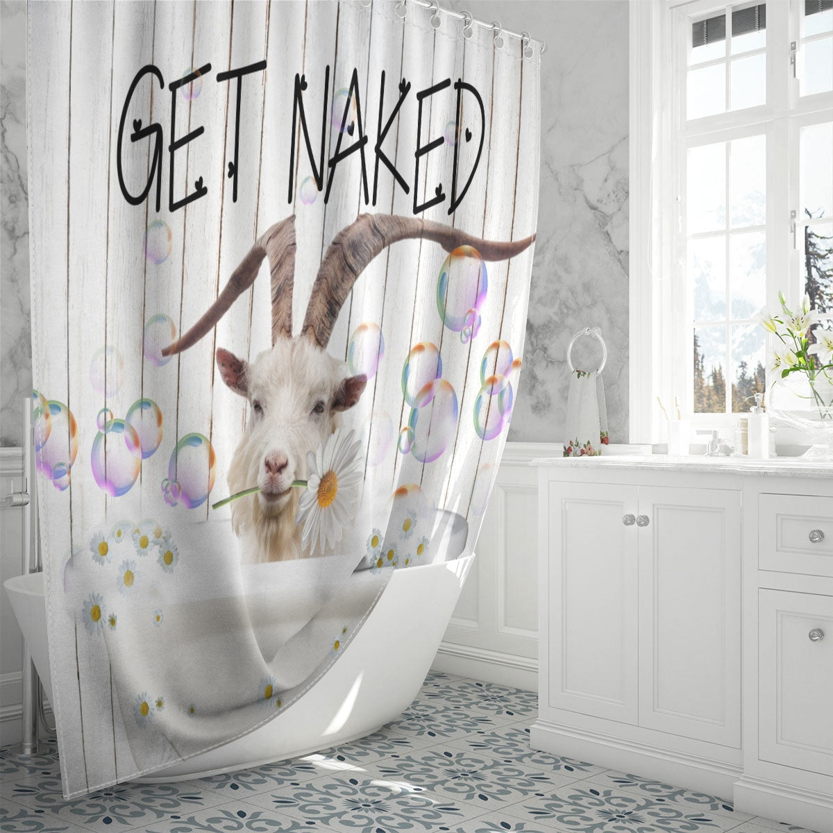 Cashmere Get Naked Daisy Shower Curtain