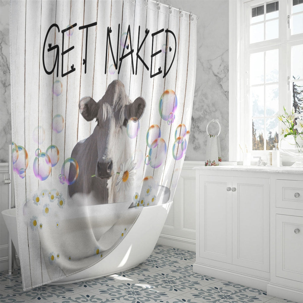 Chianina Get Naked Daisy Shower Curtain