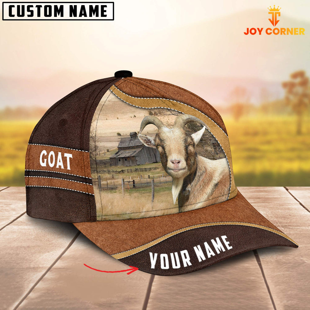 Goat Happy Face Customized Name Cap
