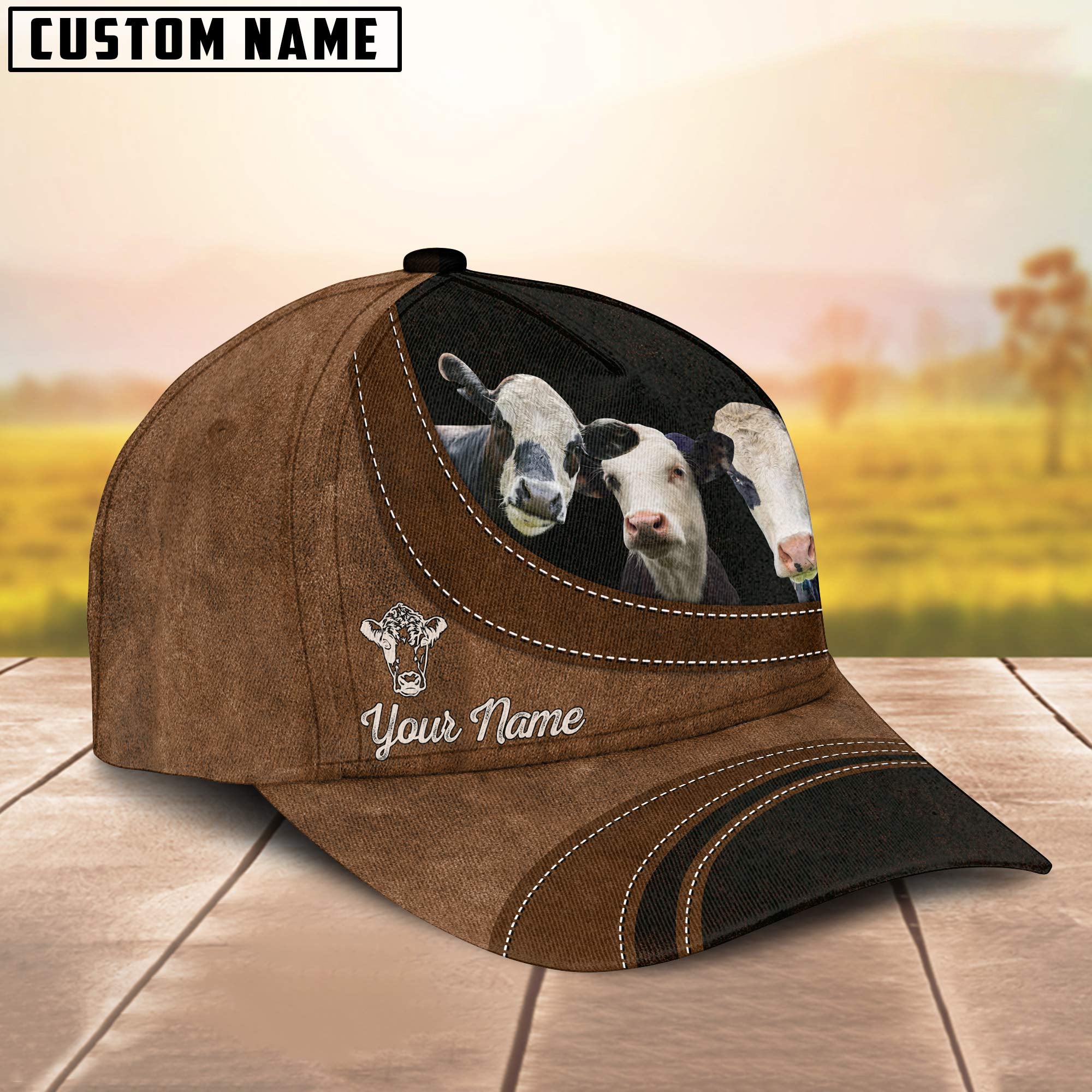 Black Baldy Happiness Customized Name Cap
