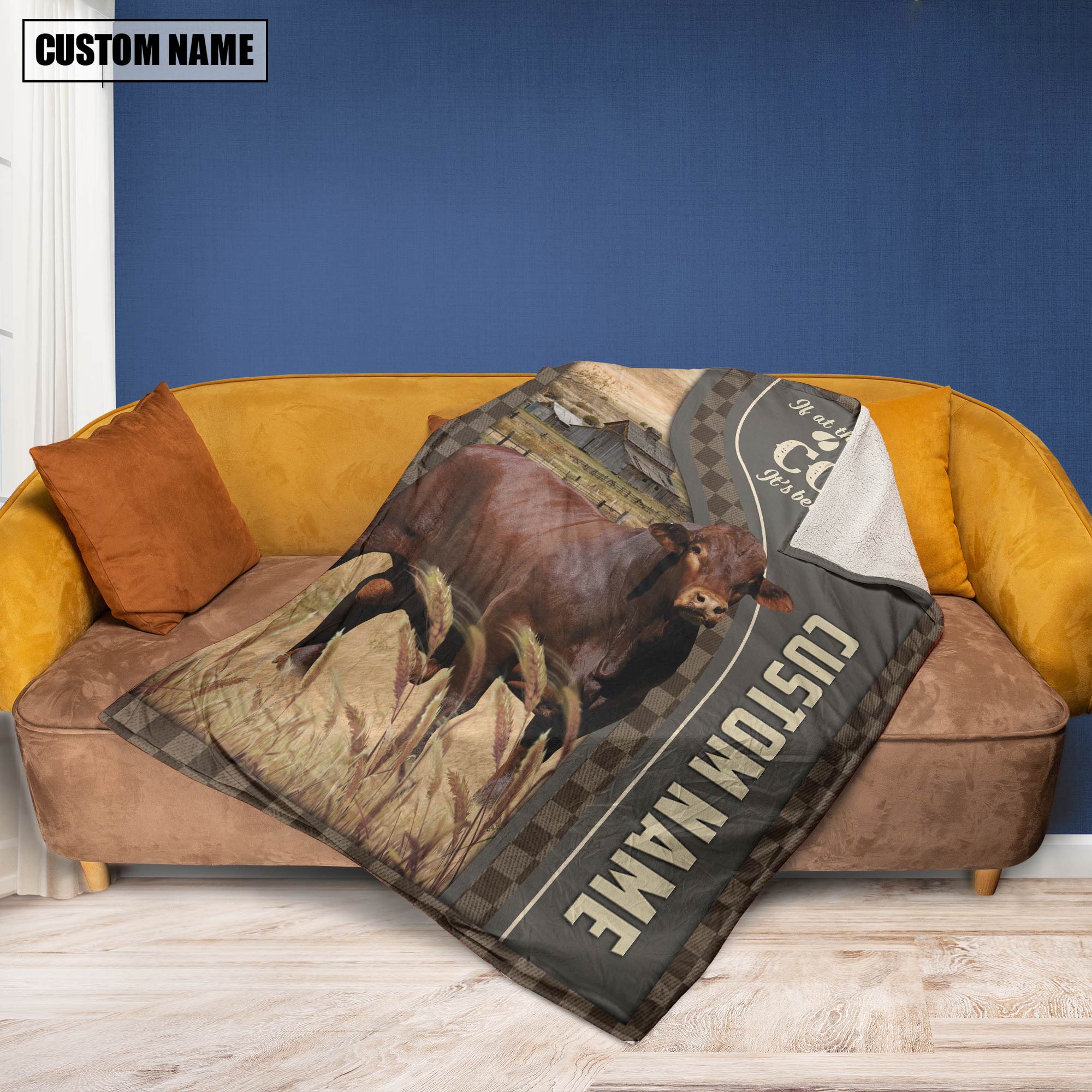 Personalized Name Beefmaster A Good Day Blanket