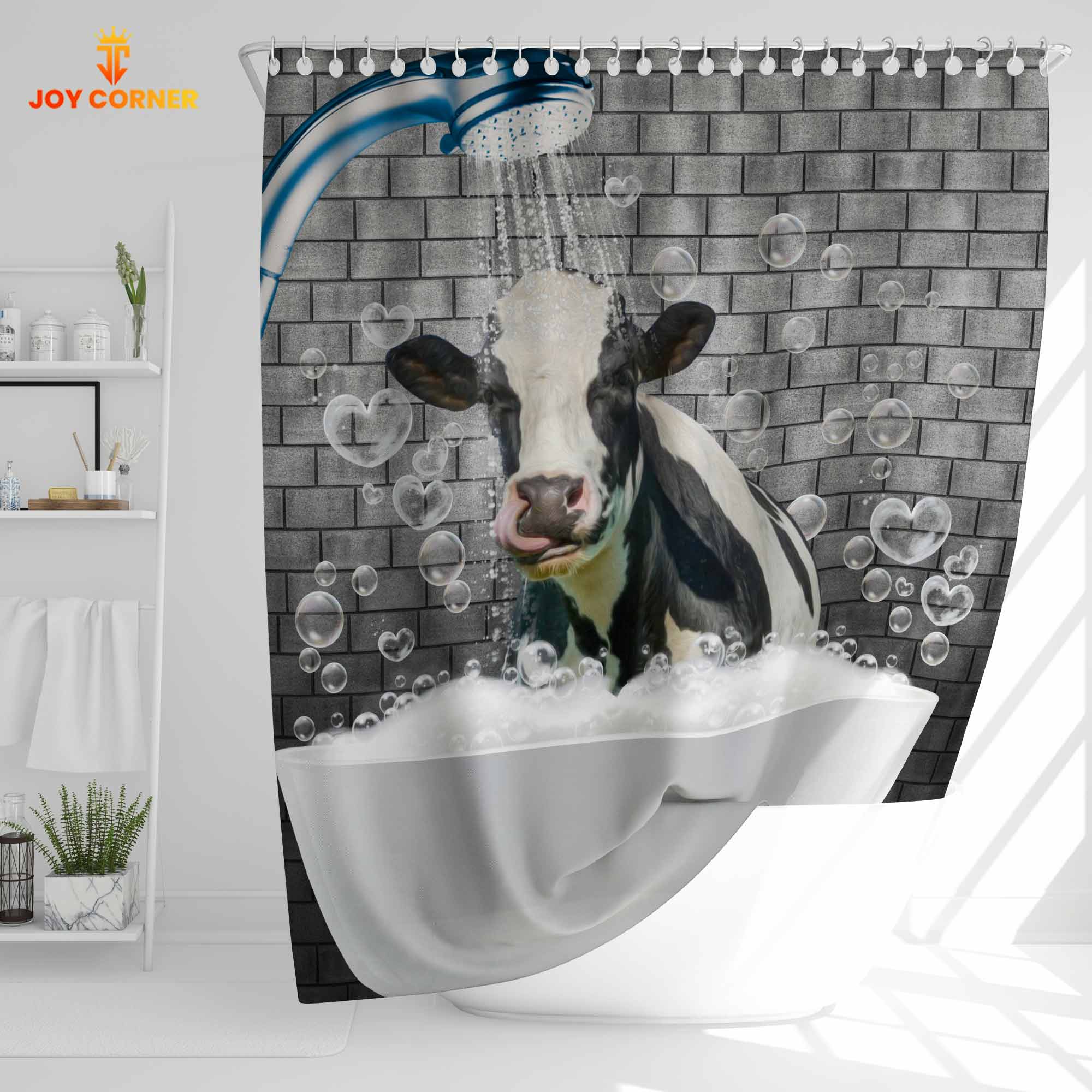 Holstein Brick Wall 3D Shower Curtain