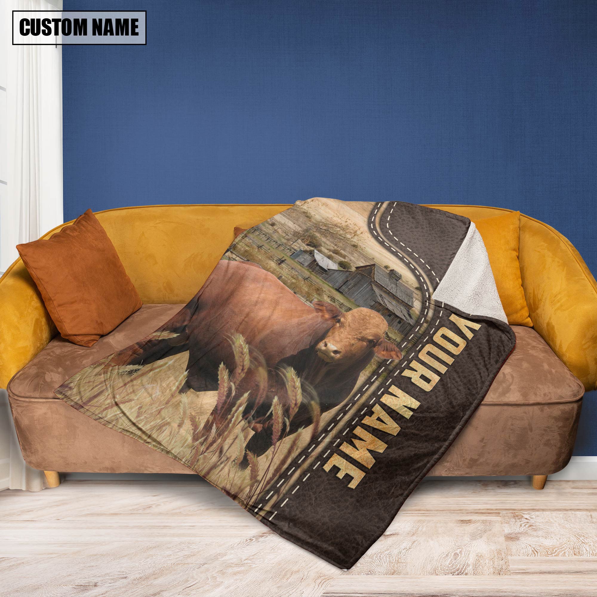 Personalized Name Droughtmaster Leather Pattern Blanket