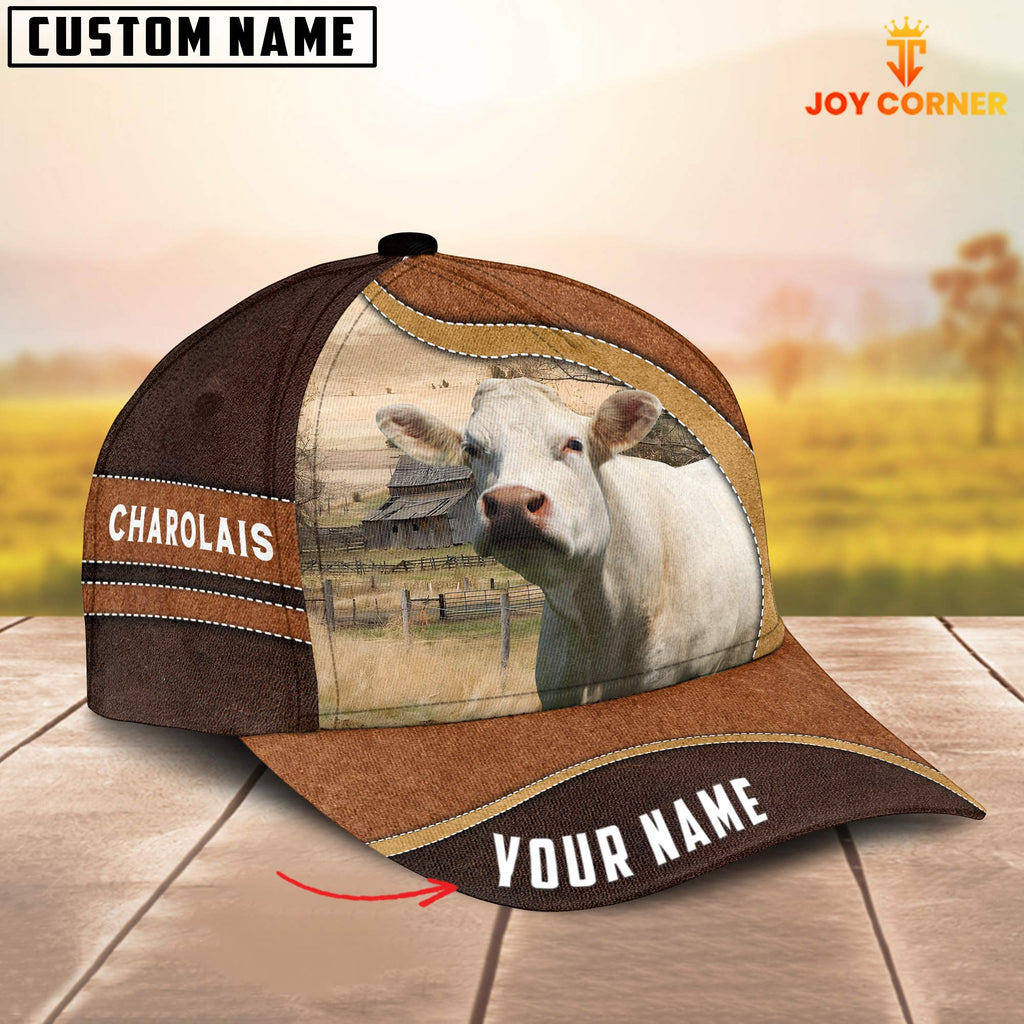 Charolais No Horn Happy Face Customized Name Cap